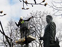 Сезон ухода за скульптурами в Петербурге начали с реставрации памятника маршалу Жукову
