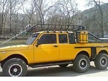 В сети показали самодельный пикап на базе LADA 4×4