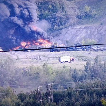 Пожар произошел на территории угольного разреза в Киселевске