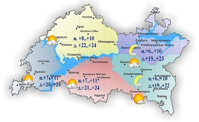 Сегодня в Татарстане ожидается до +24 градусов