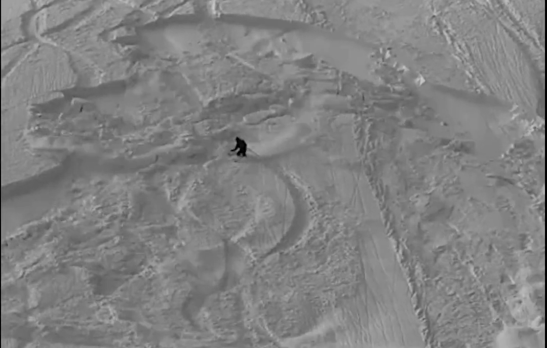 Сход лавины с лыжником в Хакасии попал на видео