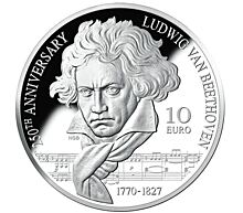 Людвиг ван Бетховен на 10 евро Мальты