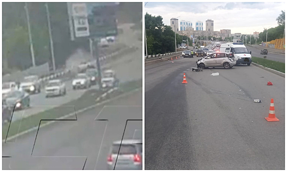 Камера засняла момент гибели сибирячки на Toyota возле «Ауры»