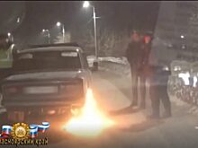 В Назарово пьяный водитель во время задержания чуть не поджёг свой автомобиль