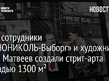 Фото: сотрудники «ТЕХНОНИКОЛЬ-Выборг» и художник Артем Матвеев создали стрит-арт площадью 1300 м²