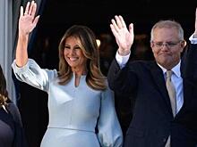 Мелания Трамп прибыла на рабочую встречу в элегантном платье с «фонариками»