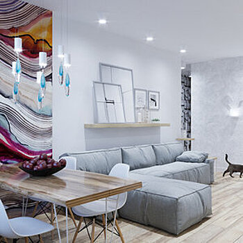 Светлая трешка в скандинавском стиле: проект в Подмосковье