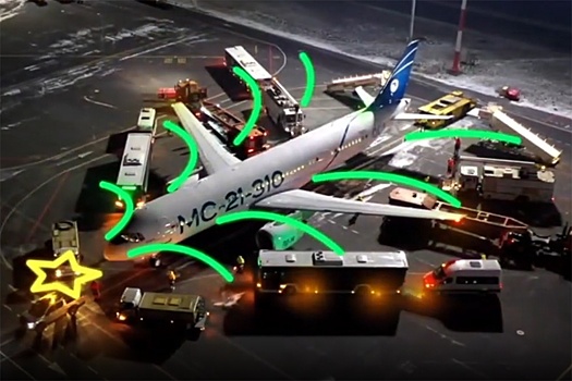 Из самолета МС-21 в аэропорту "Жуковский" сделали новогоднюю елку