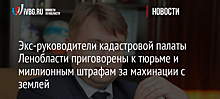 Экс-руководители кадастровой палаты Ленобласти приговорены к тюрьме и миллионным штрафам за махинации с землей