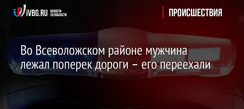 Во Всеволожском районе мужчина лежал поперек дороги – его переехали