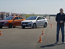 Блогер сравнил в "лосином тесте" Lada Vesta с системой ESC и Vesta без нее
