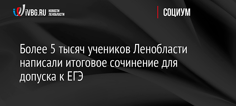 Более 5 тысяч учеников Ленобласти написали итоговое сочинение для допуска к ЕГЭ