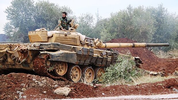 Сирийский танк дважды уклонился от противотанковой ракеты