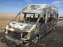 В Адамовском районе на трассе сгорел Ford Transit