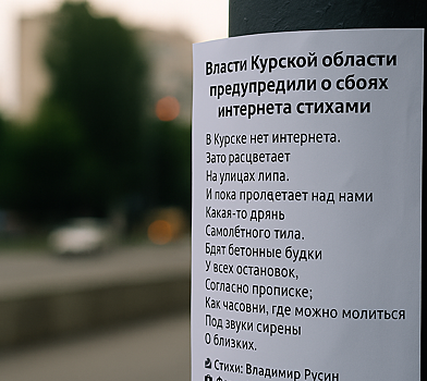 Власти Курской области предупредили о сбоях интернета стихами
