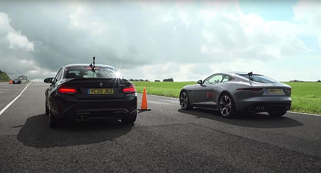 Блогеры сравнили разгон BMW M2 CS с МКПП и Jaguar F-Type с «автоматом»