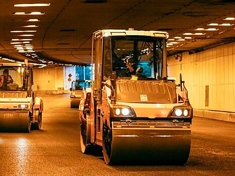 В Москве обновили асфальт в Волоколамском тоннеле