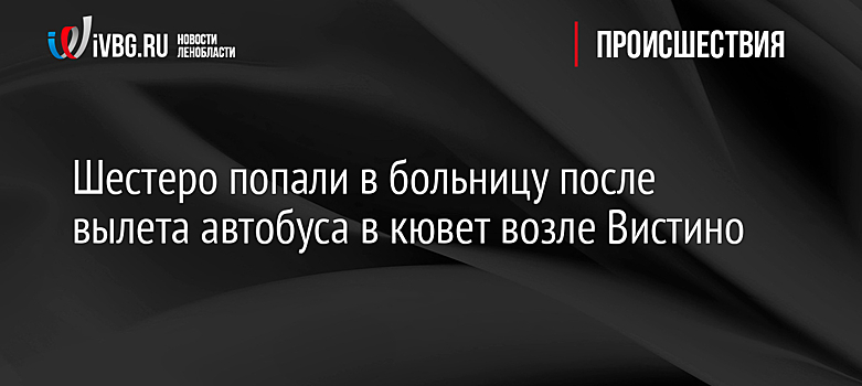 Шестеро попали в больницу после вылета автобуса в кювет возле Вистино