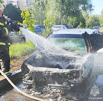 В Оренбурге в районе остановки «Салют» сгорел автомобиль