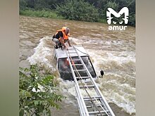 Автомобиль с водителем унесло в реку в Приморье
