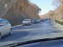 Ремонтные работы на дорогах спровоцировали пробки в одном из районов Приморья