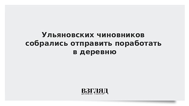 Ульяновских чиновников собрались отправить поработать в деревню