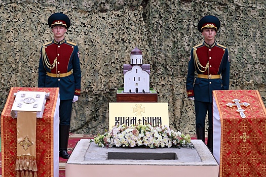 В Пушкине освятили закладной камень храма Георгия Победоносца