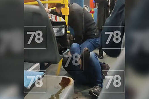 В Петербурге на видео попало, как пассажиры устроили драку на полу в автобусе