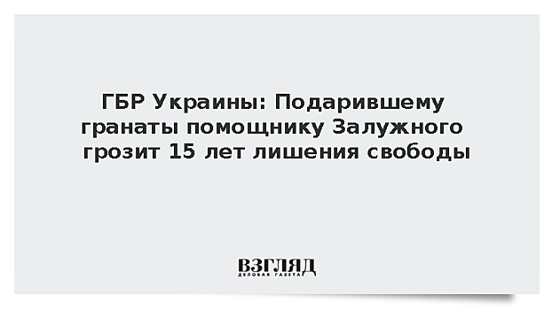 ГБР Украины: Подарившему гранаты помощнику Залужного грозит 15 лет лишения свободы