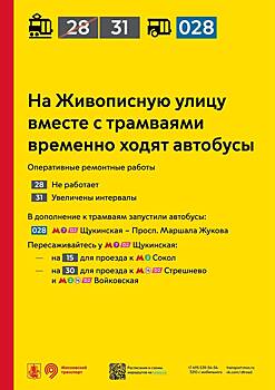 Временный автобус в дополнение к трамваям запустили по Живописной улице