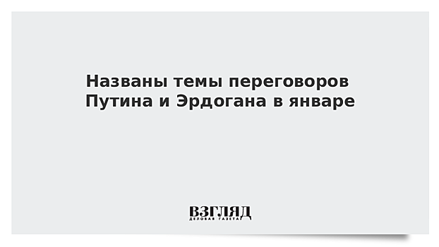 Названы темы переговоров Путина и Эрдогана в январе