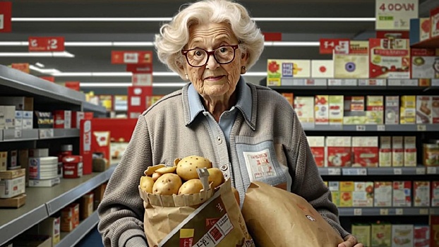 В новосибирском магазине пенсионерка украла картошку: за нее заплатили охранники