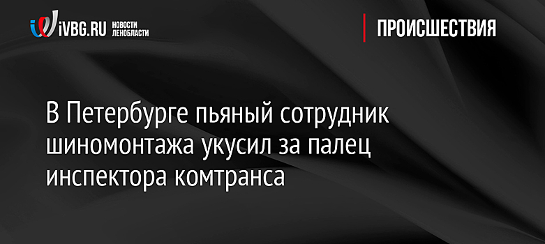В Петербурге пьяный сотрудник шиномонтажа укусил за палец инспектора комтранса