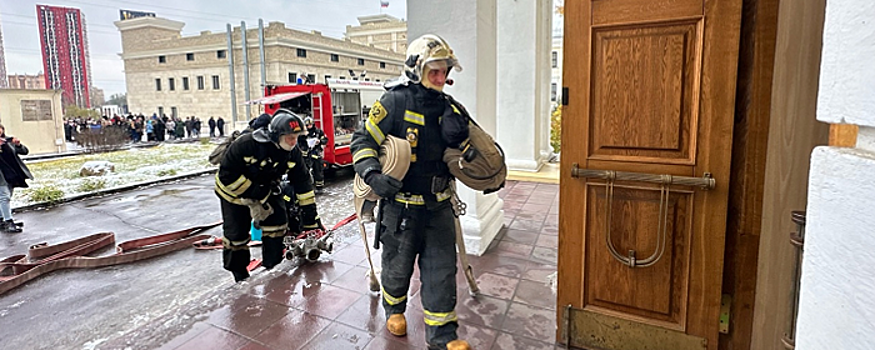 В красногорском архиве кинофотодокументов прошли пожарные учения