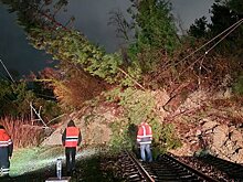 Движение нескольких поездов нарушилось из-за схода селя на железную дорогу в Сочи