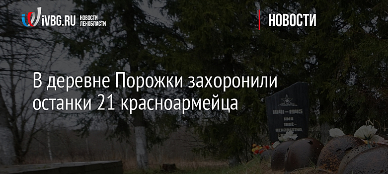 В деревне Порожки захоронили останки 21 красноармейца