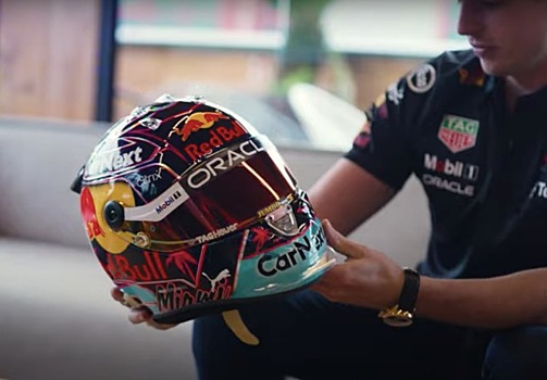 Макс Ферстаппен представил особенный шлем для Гран-при Майами. Фото