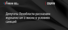 Депутаты Ленобласти рассказали журналистам о жизни в условиях санкций