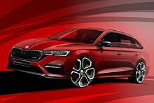 Skoda показала первые изображения гибридной Octavia RS