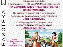 Бесплатное предновогоднее представление пройдет в Солнцево