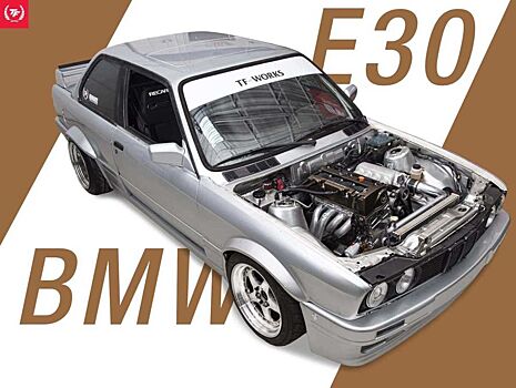 Неожиданный СВАП: BMW E30 325i оснастили 4-цилиндровым мотором Honda K24