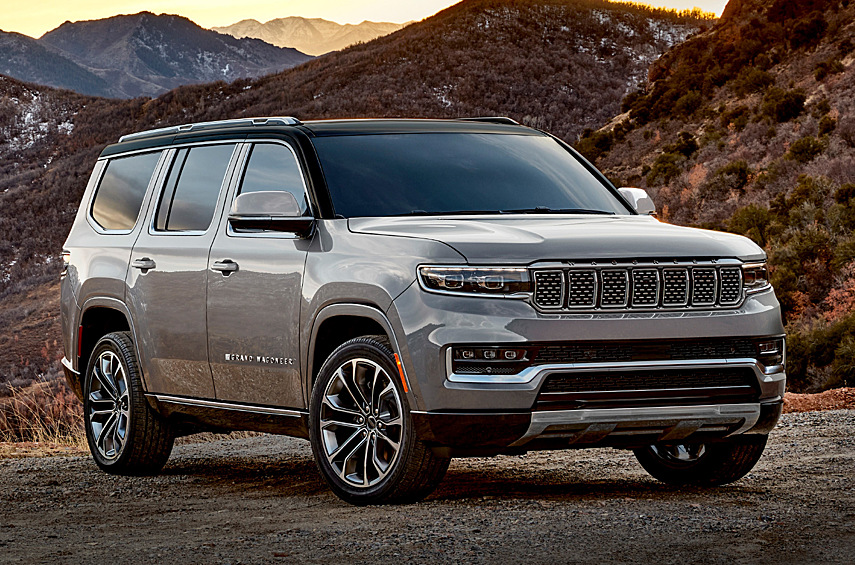 Jeep Grand Wagoneer. Марка Jeep ответила на роскошные фулл-сайзы от General Motors и Ford огромной моделью с весьма специфичным дизайном и историческим названием. Он тоже не стоит на месте и модернизируется сообразно тенденциям. Если первоначально Grand Wagoneer комплектовался заслуженным атмосферником Hemi V8 объемом 6,4 литра, то теперь — только более мощной и экономичной рядной трехлитровой «шестеркой» Hurricane с двумя турбокомпрессорами (510 л.с.).