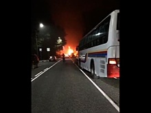 Под Геленджиком сгорел дотла перевозивший 19 пассажиров автобус: видео