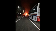 Под Геленджиком сгорел дотла перевозивший 19 пассажиров автобус: видео