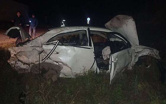 Машина с подростками перевернулась на федеральной трассе