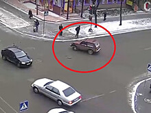 Странный маневр совершил водитель автомобиля «Нива» в Петрозаводске