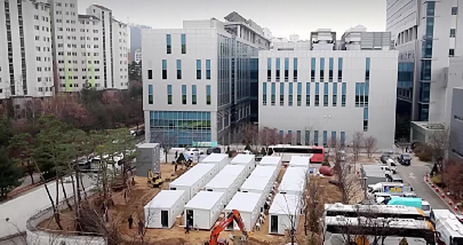 Корея создаёт полевые госпитали для того, чтобы справиться с эпидемией COVID-19