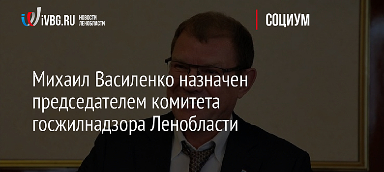 Михаил Василенко назначен председателем комитета госжилнадзора Ленобласти