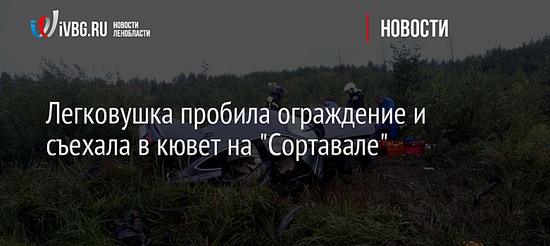 Легковушка пробила ограждение и съехала в кювет на "Сортавале"