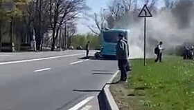 В Петербурге задымился пассажирский автобус
